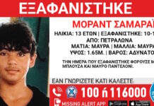 Εξαφανίστηκε 13χρονος από χώρο φιλοξενίας στα Πετράλωνα – Η ανακοίνωση από το « Χαμόγελο του Παιδιού»