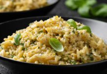 Κριθαρώτο με πράσινα λαχανικά