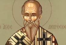 Ο Άγιος Αμβρόσιος, ο επίσκοπος Μεδιολάνων τιμάται στις 07 Δεκεμβρίου
