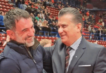 Ο Γιώργος Καραγκούνης στο Μιλάνο για το παιχνίδι του Παναθηναϊκού με την Αρμάνι