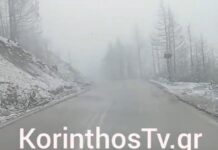 Καιρός: Τα πρώτα χιόνια στην Καστανιά Στυμφαλίας – Χωρίς προβλήματα η κυκλοφορία