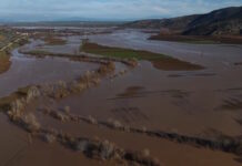 Καφέ «θάλασσα» ο Θεσσαλικός κάμπος – Ξεχείλισε ο Πηνειός και «έπνιξε» καλλιέργειες