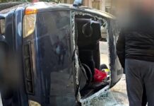 Τροχαίο στην Κυψέλη με ανατροπή αυτοκινήτου – Πυροσβέστες απεγκλώβισαν ηλικιωμένο οδηγό