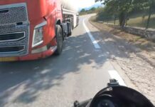 Οδηγός βυτιοφόρου κάνει προσπέραση πάνω σε στροφή – Από τύχη γλίτωσε μηχανή την μετωπική, δείτε βίντεο